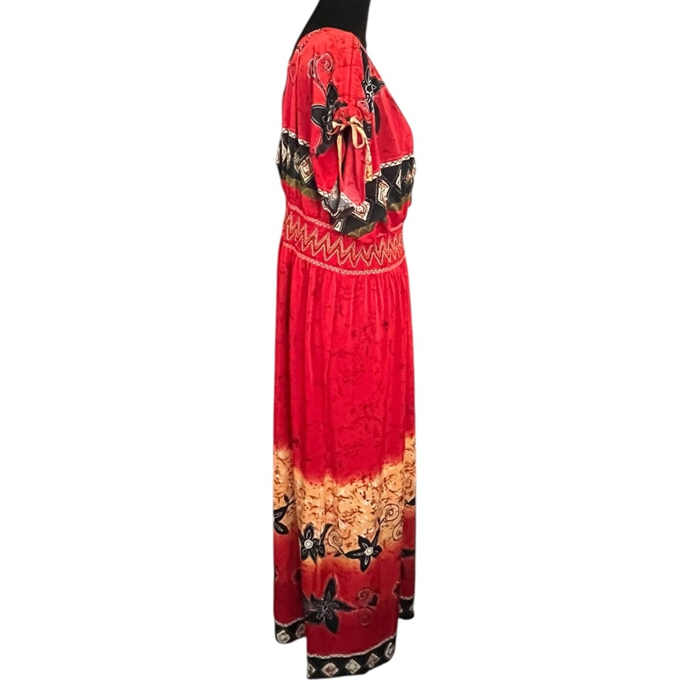 Women's Jessica Taylor Red & Black Maxi Dress/Swim Coverup 1X - Picture 3 of 8